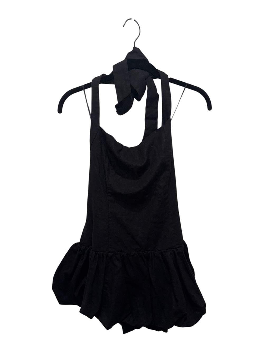 House of Harlow 1960 Black Halter Bubble Hem Mini Dress Large Revolve - Picture 4 of 7